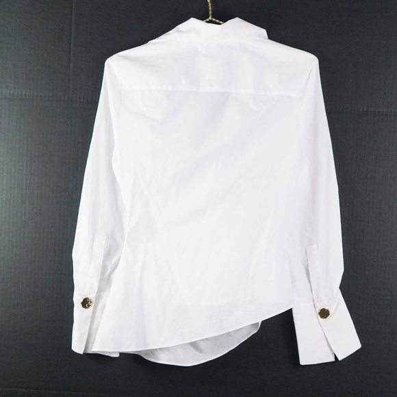 Zara Surplice Cotton Shirt in White M - Picture 5 of 6